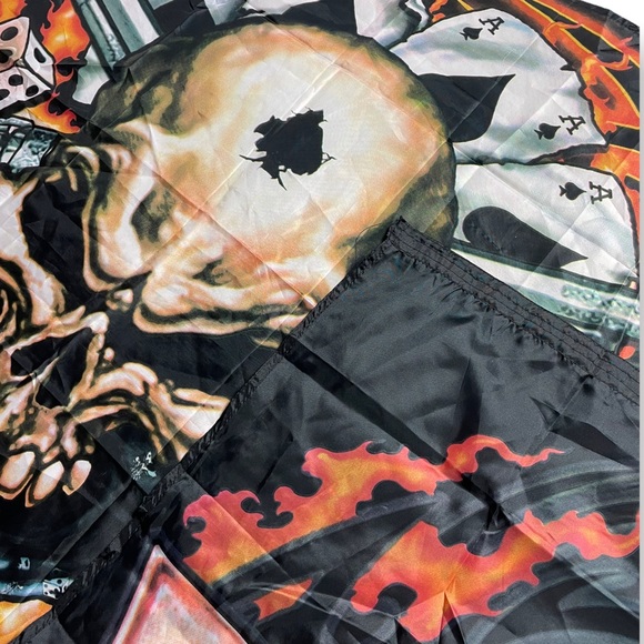 2008 Good Sports Inc Skull Flame Guns Fire Cards Spades Large Flag - Picture 6 of 7